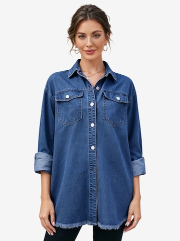 Yesfashion Bluse in Blau: Vorderseite