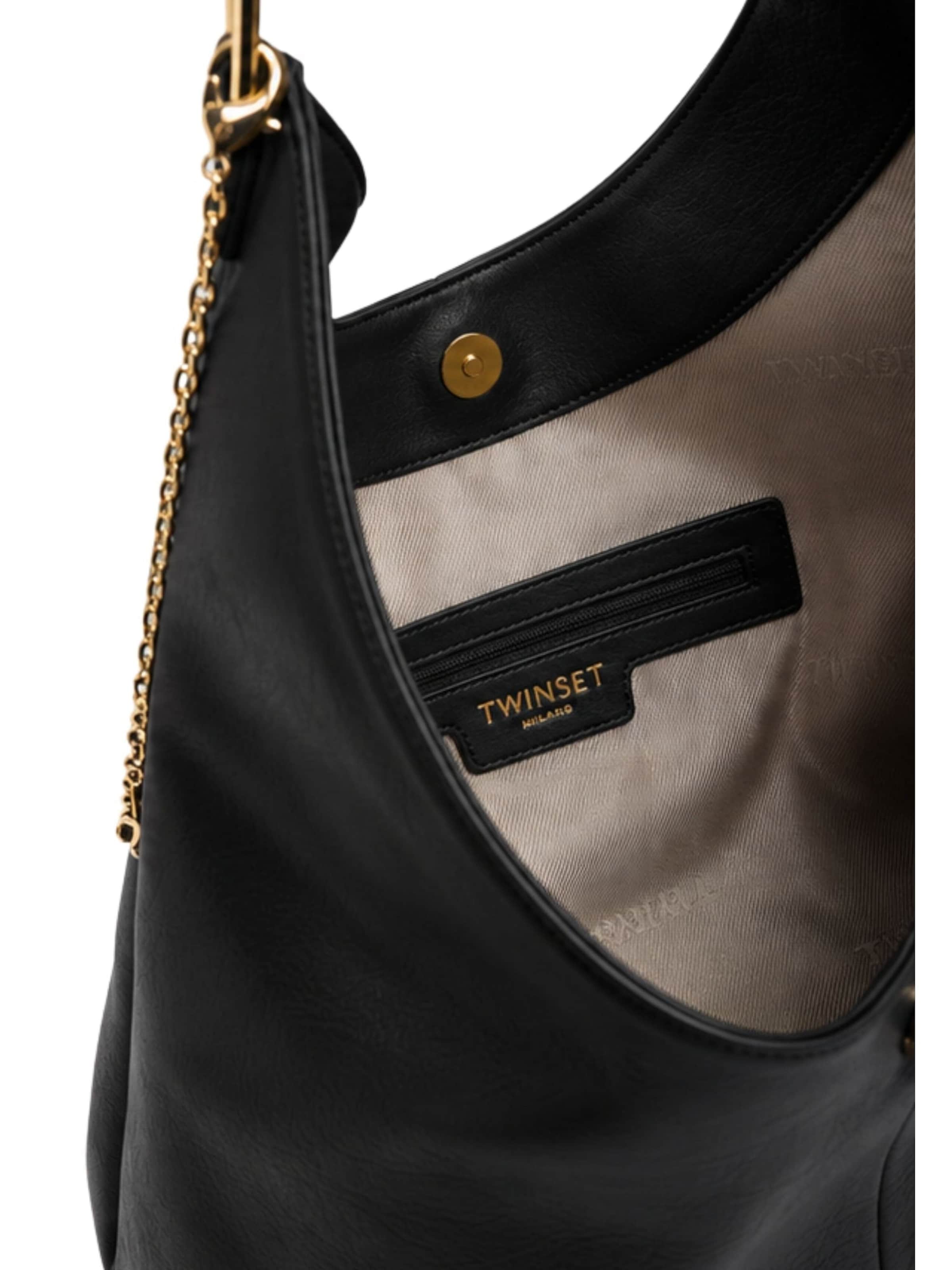 Twinset - Bolso de hombro 'Leather-effect Hobo Bag' en negro