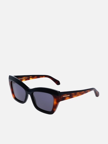 FERRAGAMO Sunglasses in Black: front