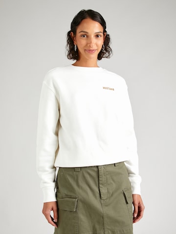 MUSTANG Sweatshirt 'Bea' in Wit: voorkant