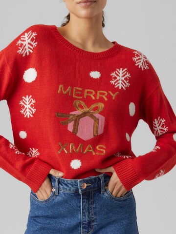 Pull-over 'Xmas' VERO MODA en rouge