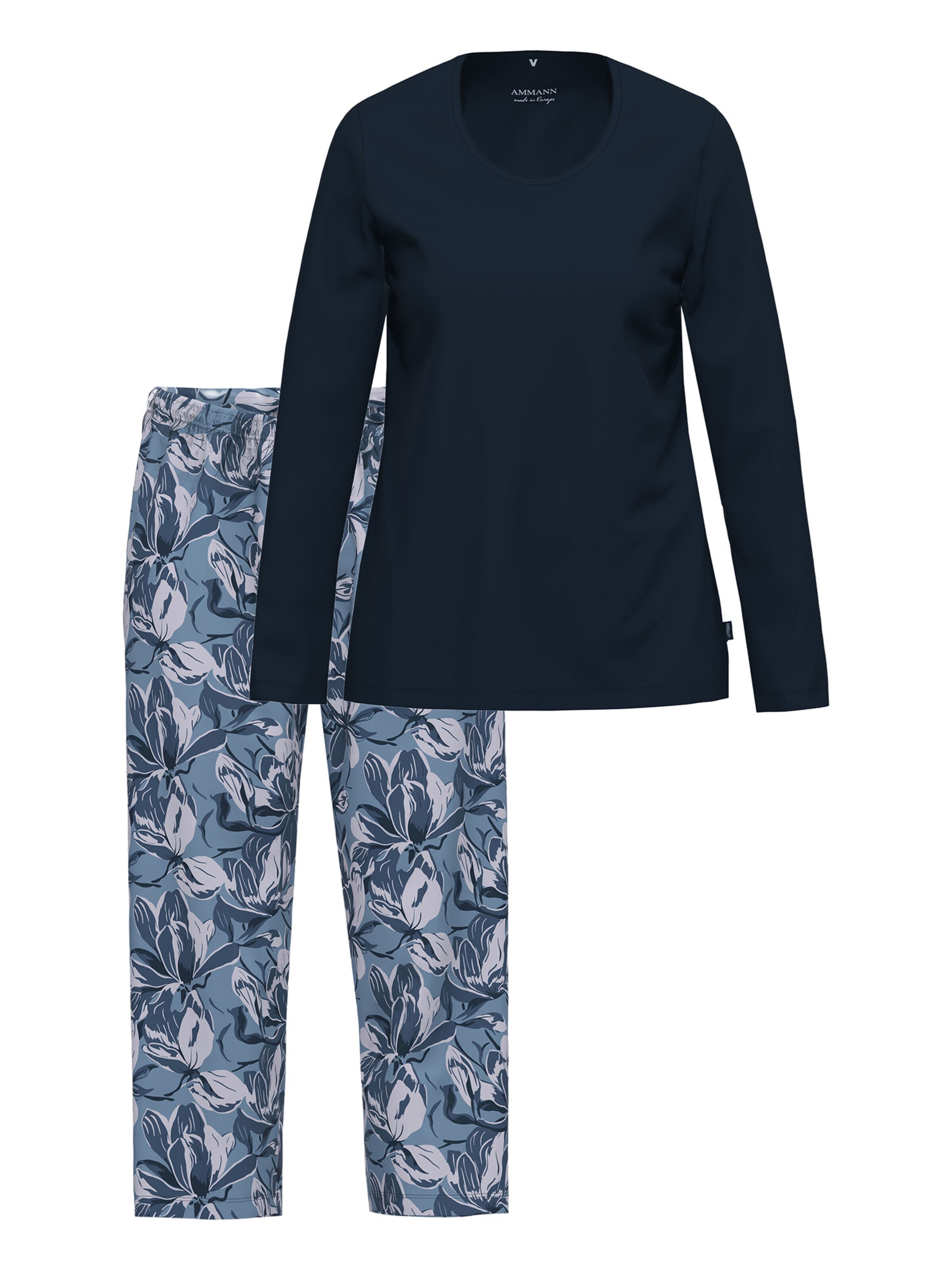 Ammann Pajama 'Night & Home' in Blue: front