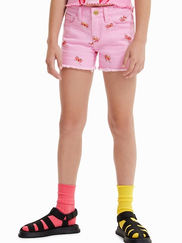 Desigual - Regular Calças de ganga em rosa: frente