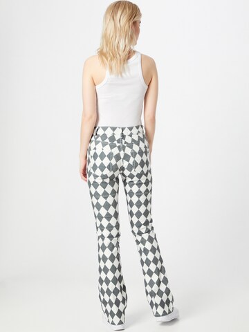 NEON & NYLON Flared Pants in White