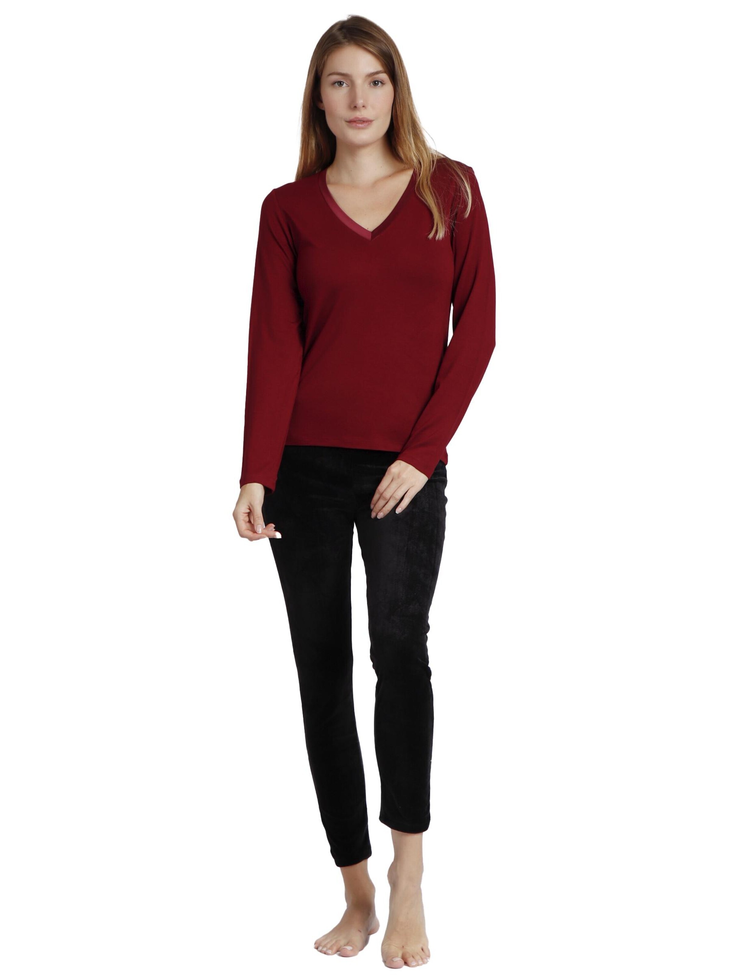 admas - Top 'ADMAS Camiseta Manga Larga Pico Raso para Mujer' en rojo: frente