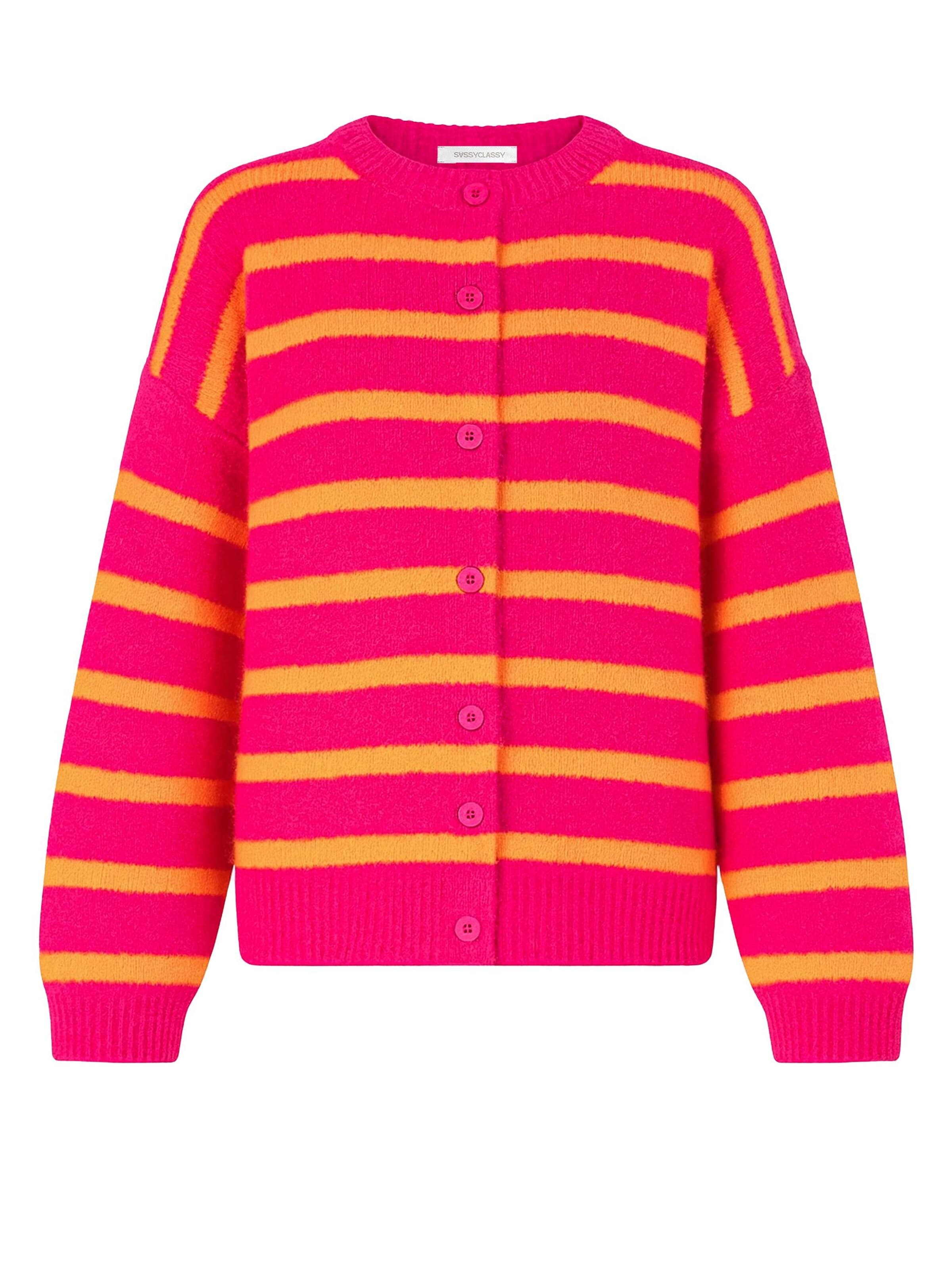 SASSYCLASSY Knit cardigan in Pink: front