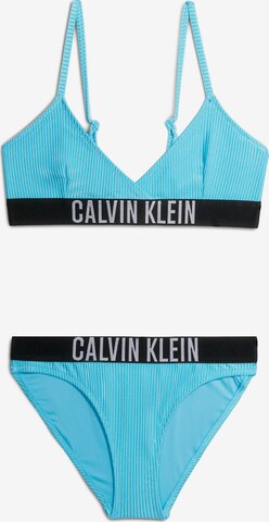 Calvin Klein Swimwear Triangel Bikini in Blauw: voorkant