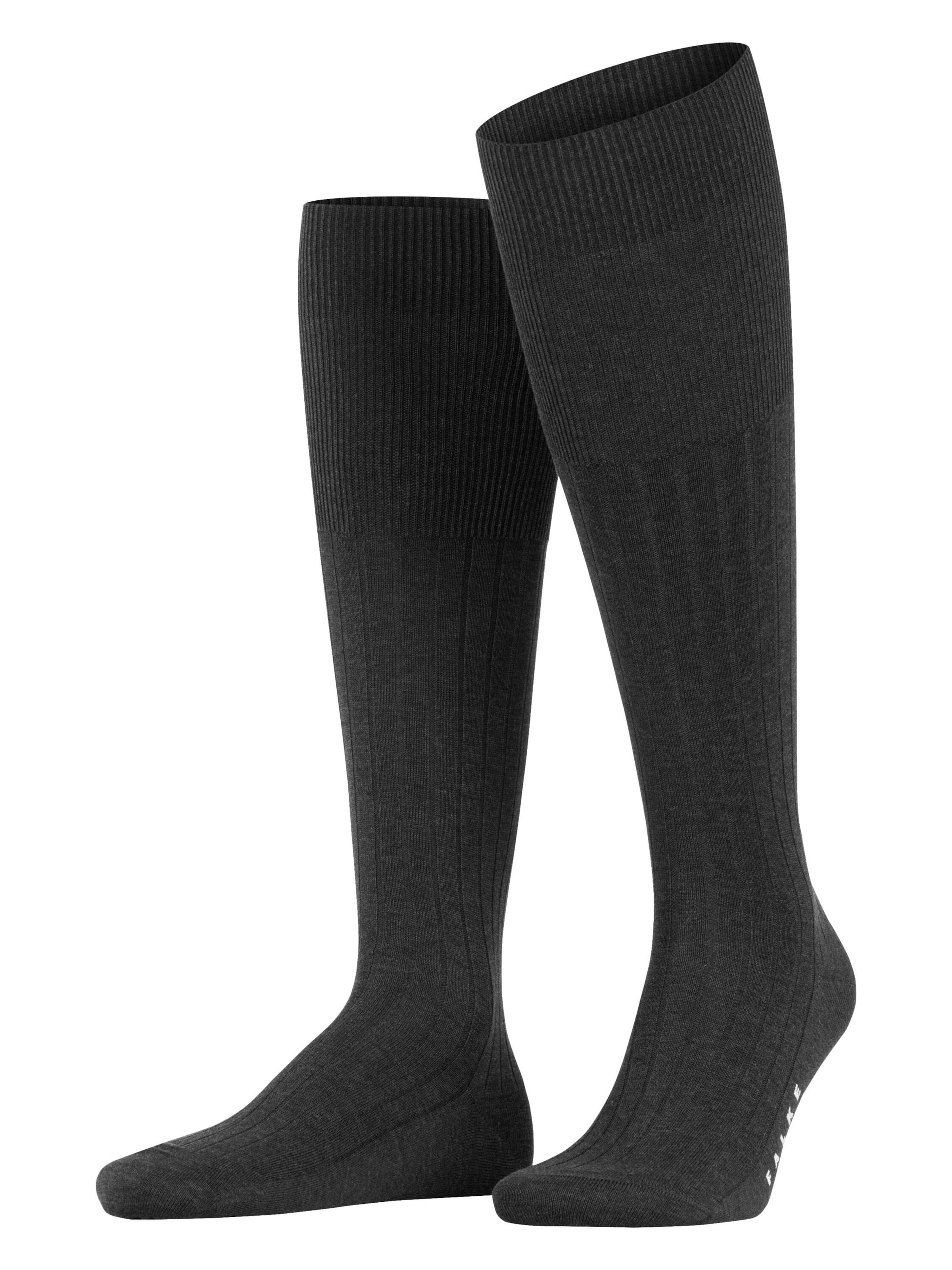 FALKE Knee High Socks 'Milano' in Grey: front