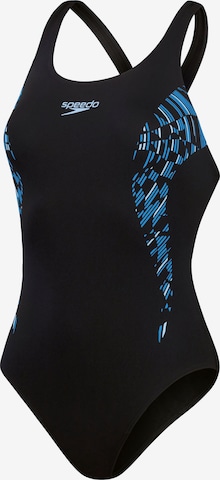 SPEEDO Bustier Sportbadeanzug in Schwarz