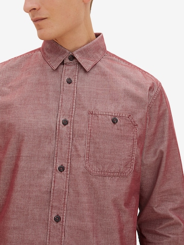 TOM TAILOR Regular fit Button Up Shirt in Red