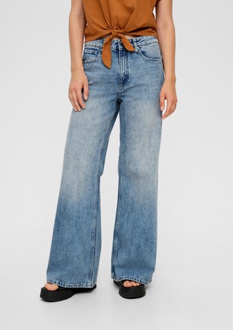 QS Wide leg Jeans in Blauw: voorkant