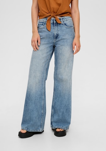 Wide Leg Jean QS en bleu : devant