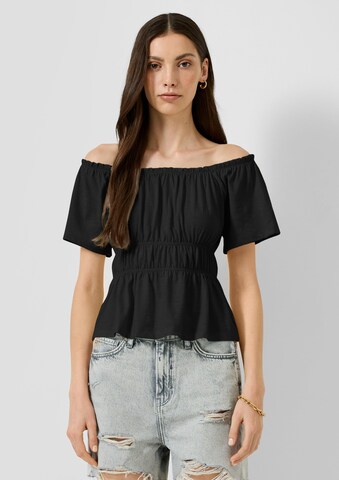 QS T-Shirt in Schwarz: Vorderseite