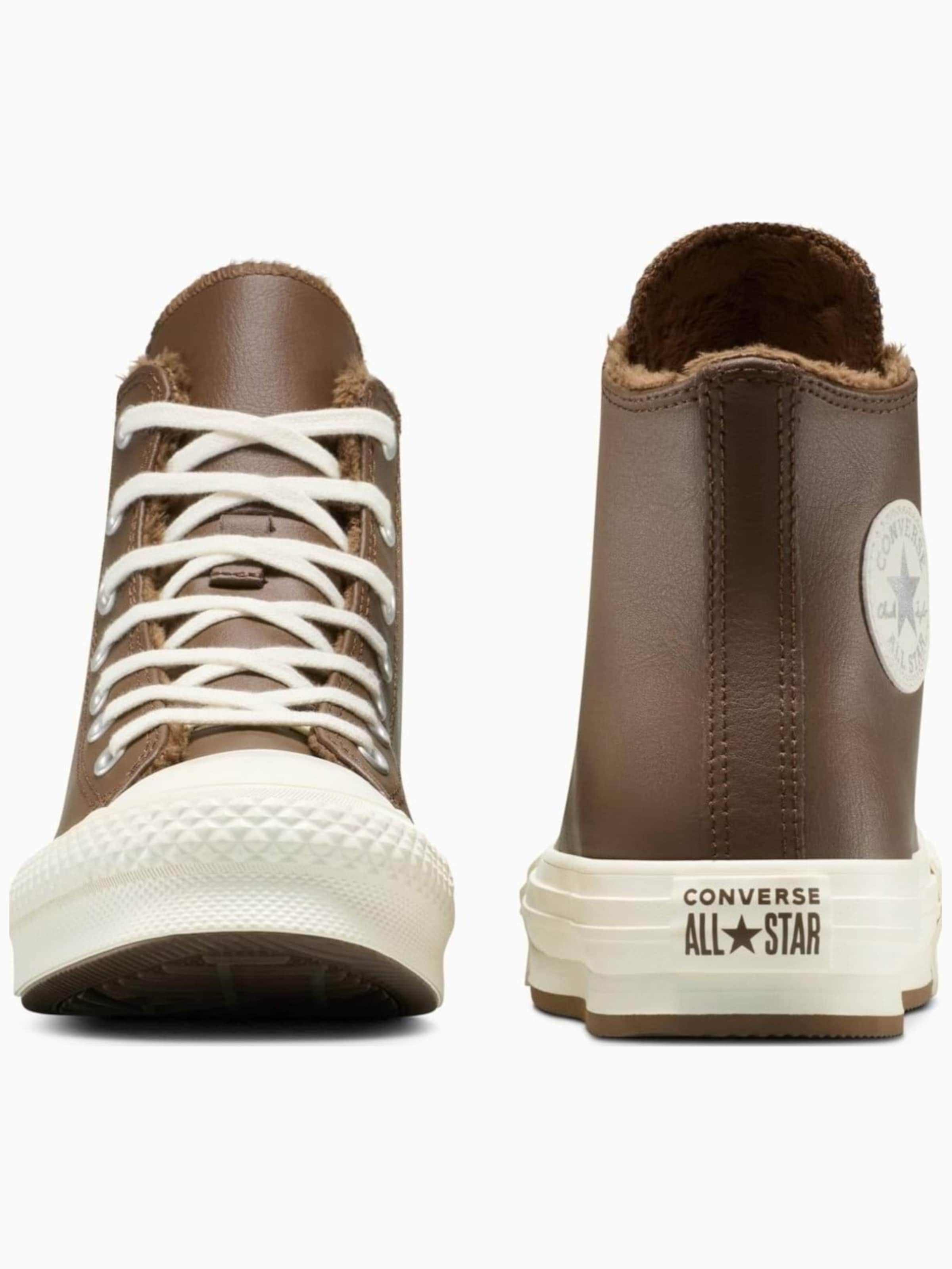 Sneaker alta 'Converse Chuck Taylor All Star Lift Leather Platform' di CONVERSE in marrone