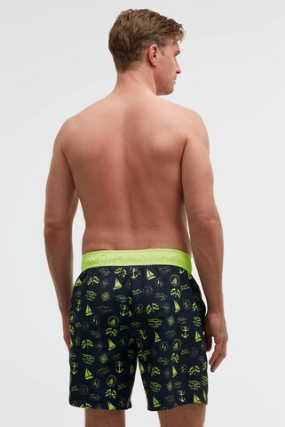 CAMP DAVID Badehose mit All Over Print in Blau