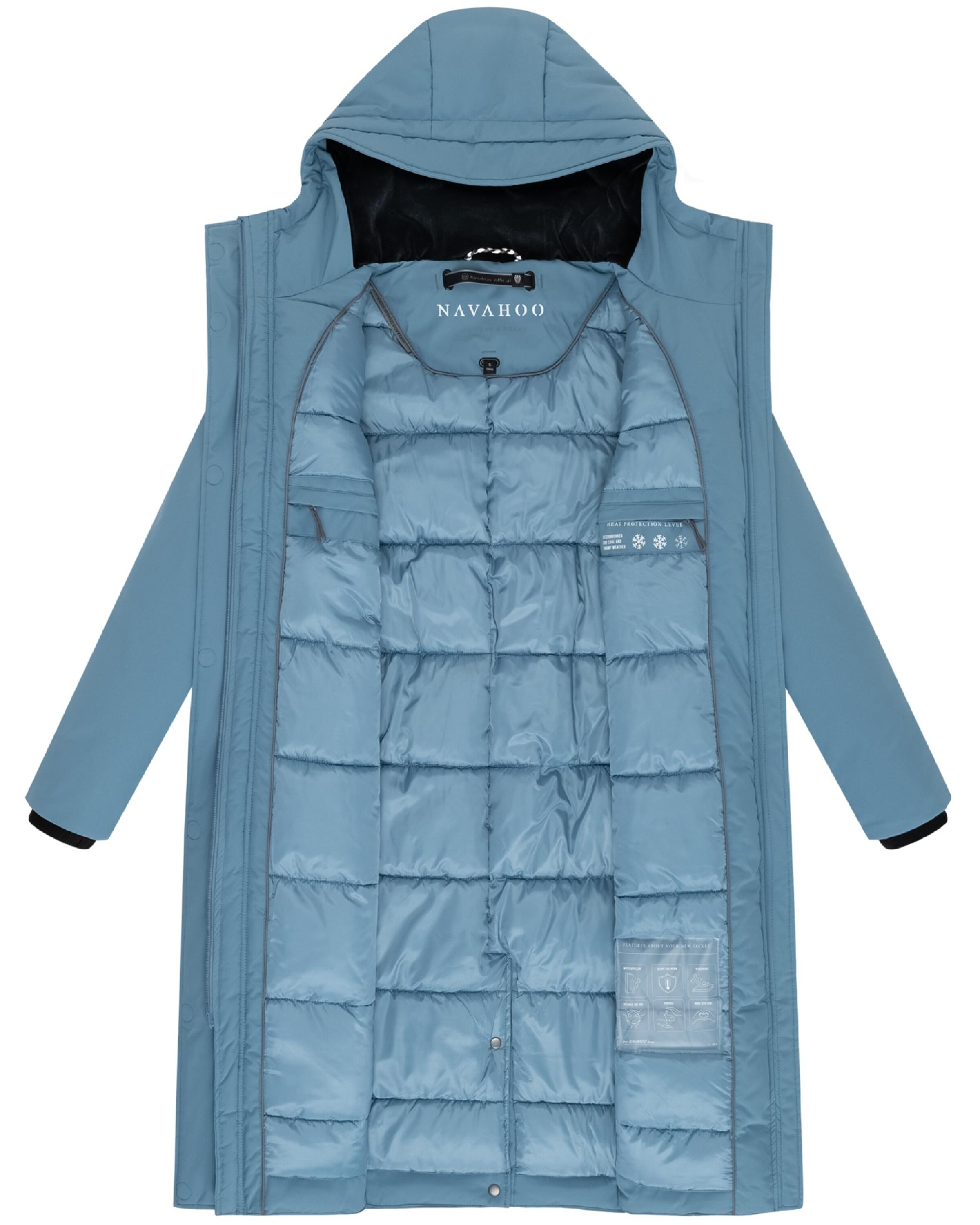 NAVAHOO Wintermantel 'Eismelodie 14' in Blauw