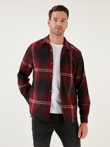Buratti Regular fit Button Up Shirt in Red