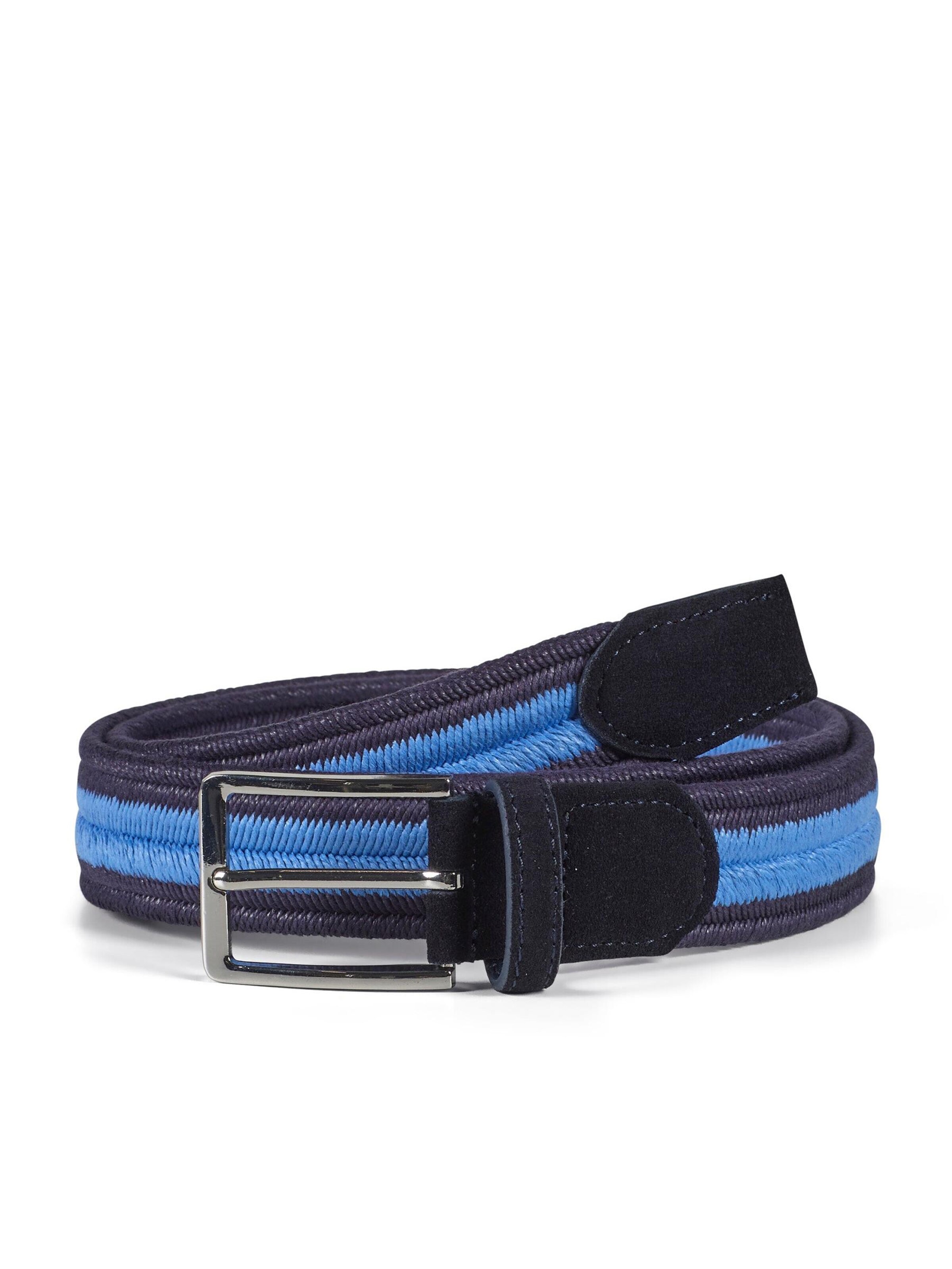 Howard London Riem 'Braided Stretch Belt Blue / Light Blue' in Blauw: voorkant