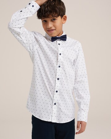 WE Fashion Regular fit Button Up Shirt in White: front