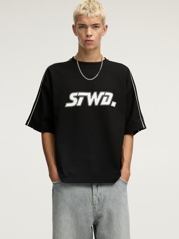 Bluză de molton de la Pull&Bear pe negru: față