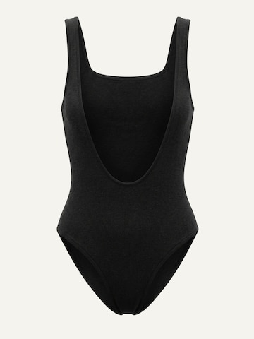 ZUBEK Bralette Swimsuit 'Women's Merino Wool Swimsuit - Black' in Black