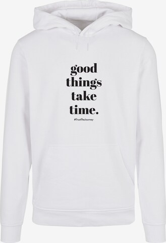 Felpa 'Good Things Take Time' di Merchcode in bianco: frontale