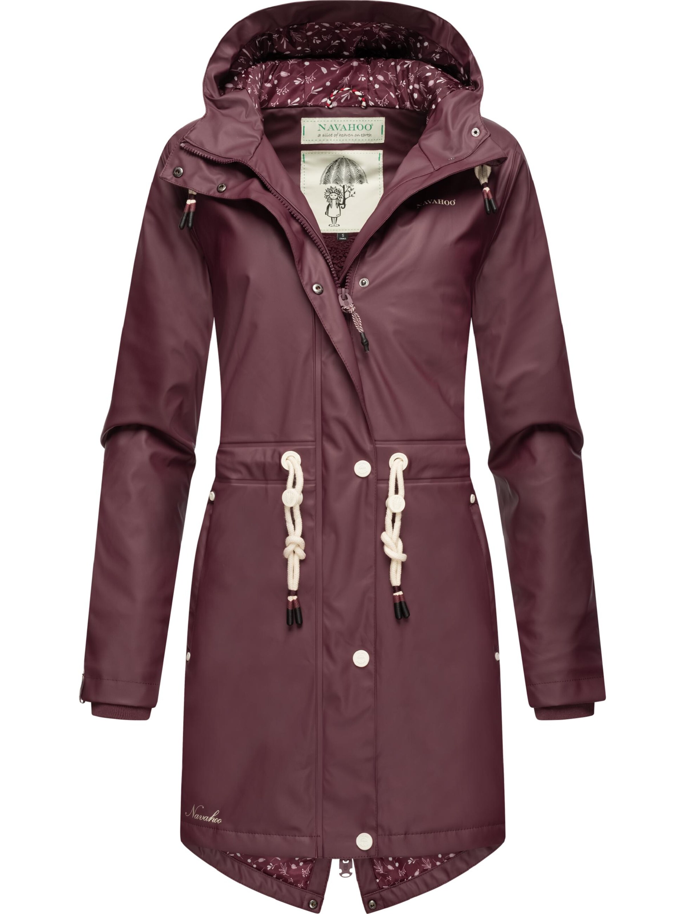 NAVAHOO Functionele jas 'Flower of Ocean' in Rood: voorkant