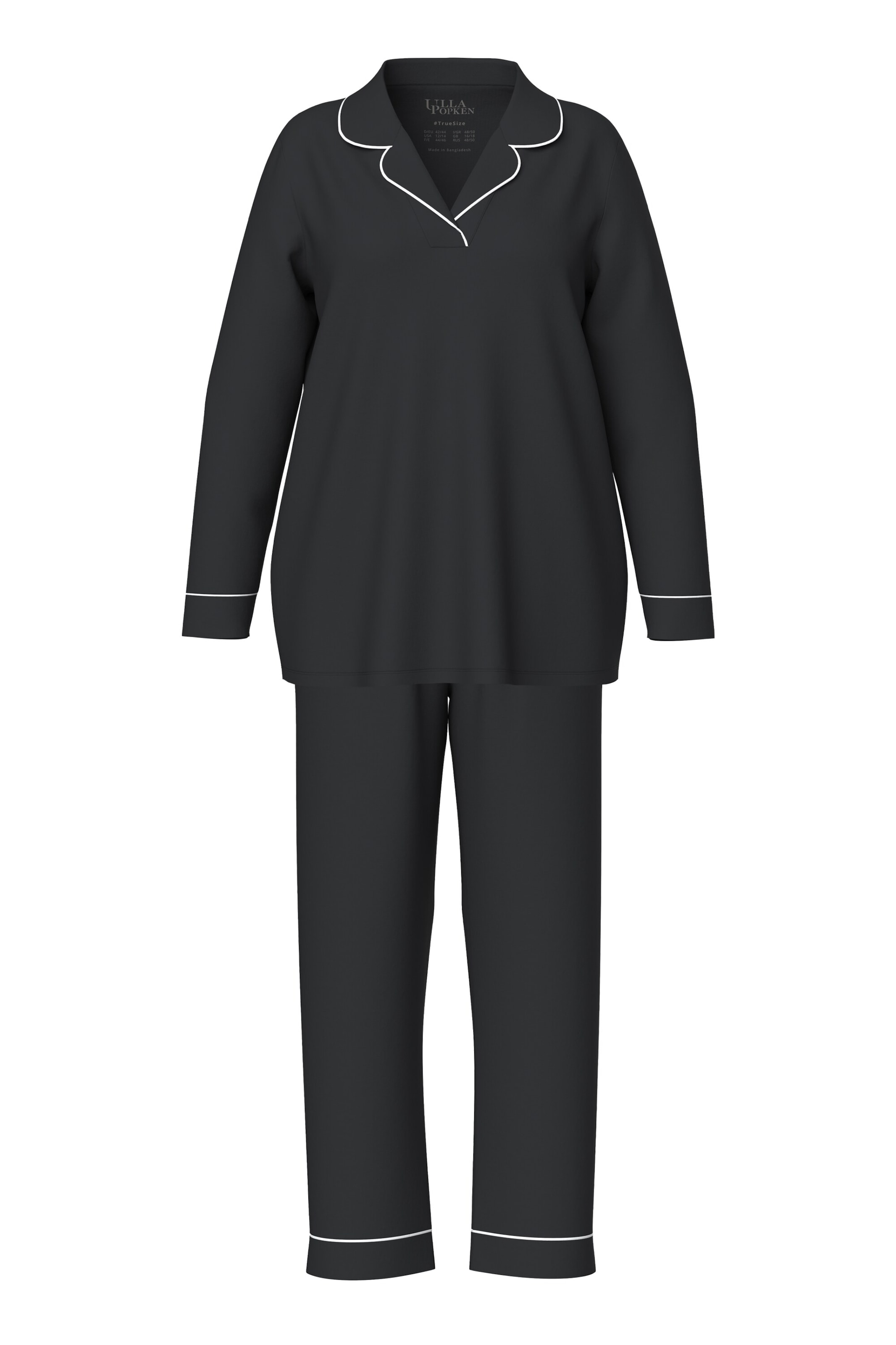 Ulla Popken Pyjamabroek in Zwart: voorkant