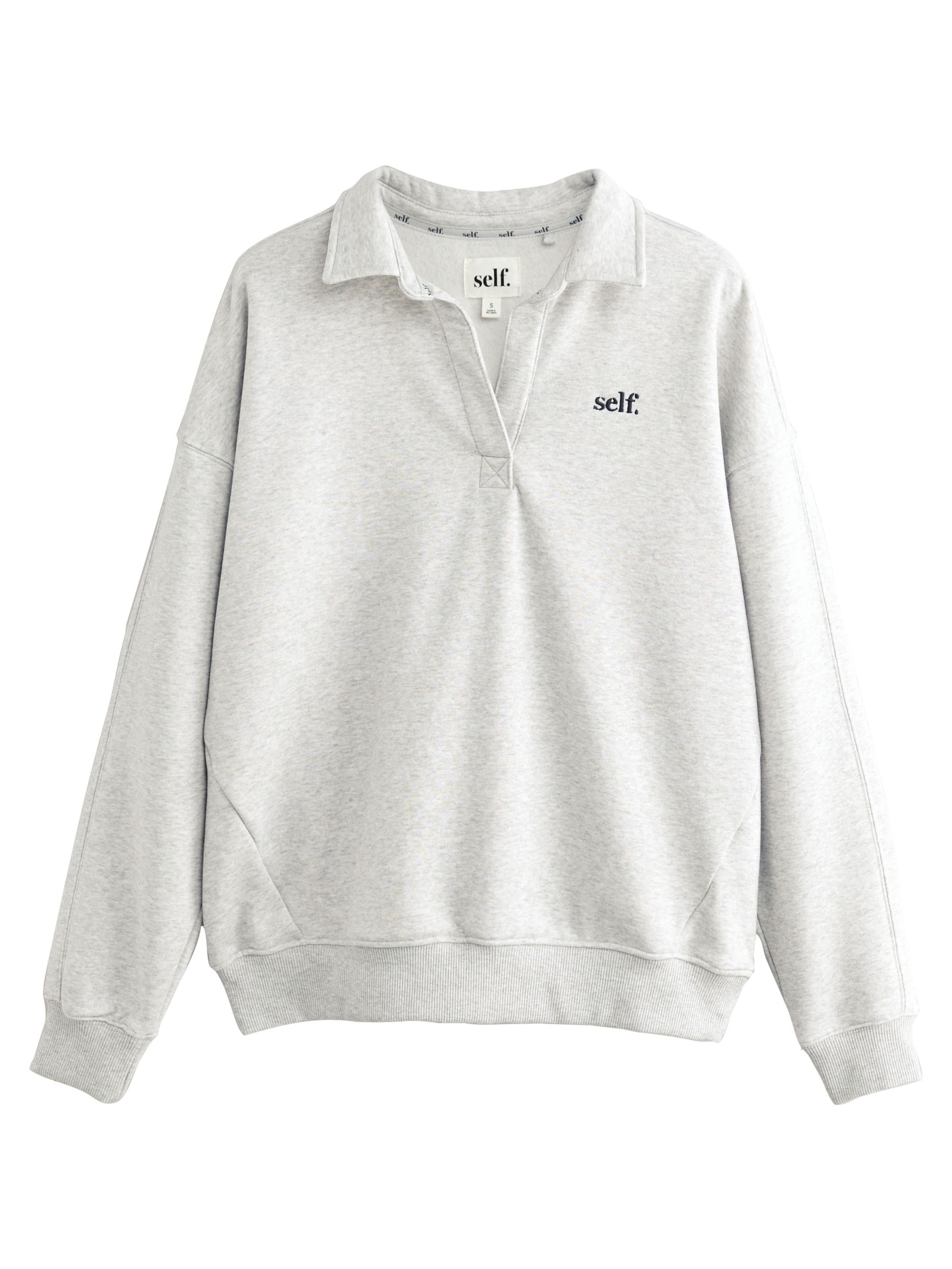 self. Sweat-shirt en gris chiné, Vue avec produit