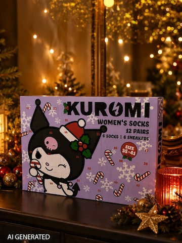 HELLO KITTY Socks 'Adventskalender mit 12 Paar' in Mixed colors