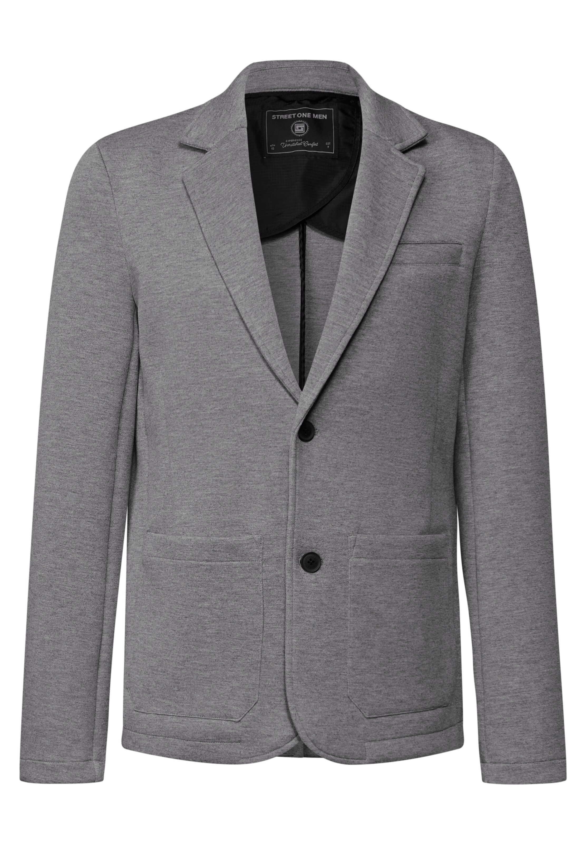 Street One MEN Regular Fit Sakko 'Scuba' in Grau: Vorderseite