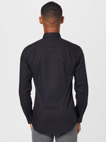 Slim fit Camicia 'Elisha' di HUGO in nero