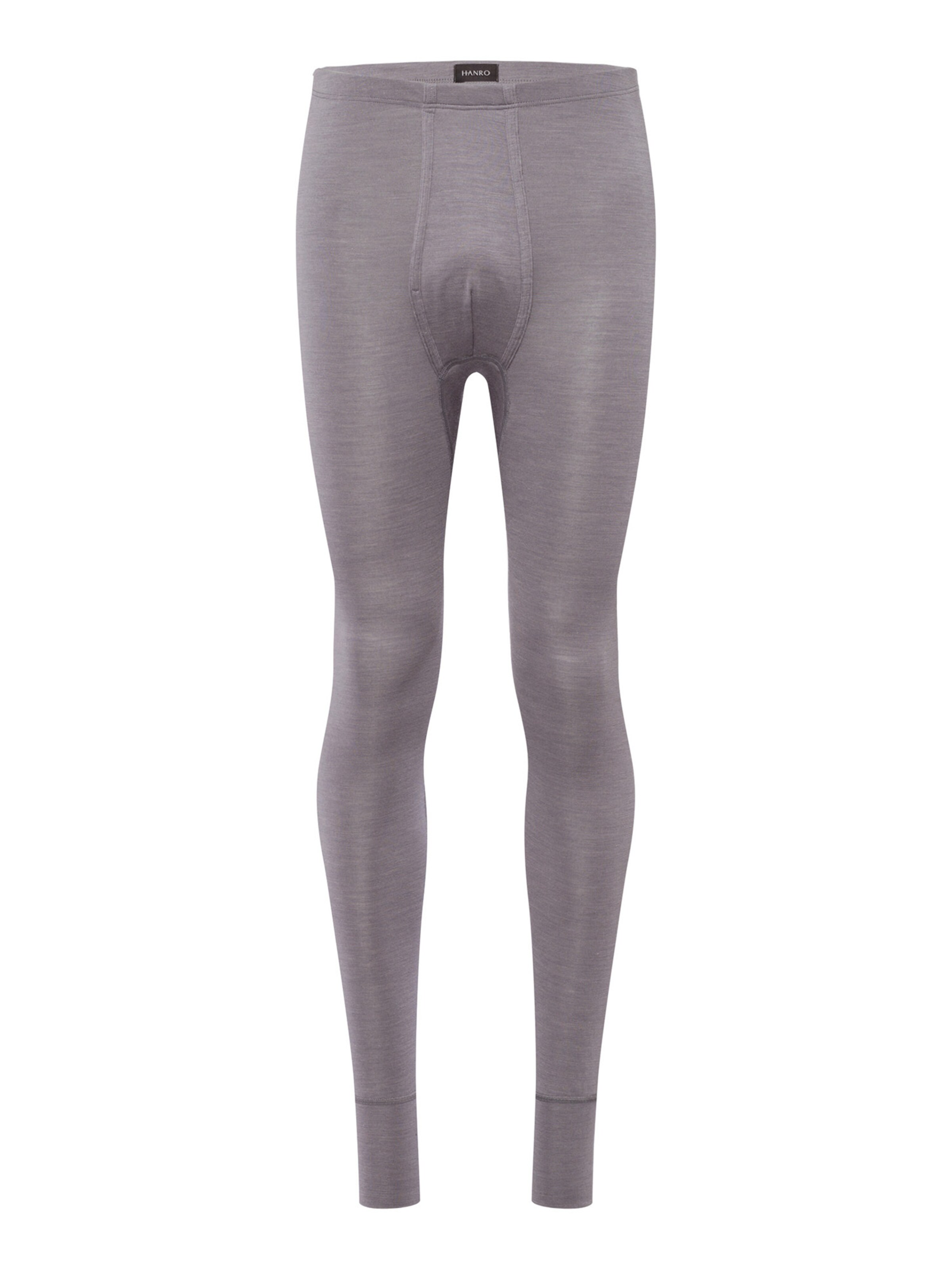 Hanro - Cuecas compridas ' Woolen Silk ' em cinzento: frente