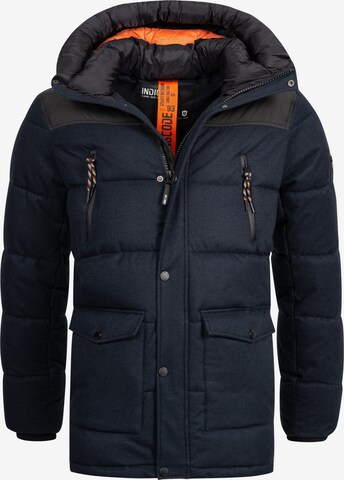 INDICODE JEANS Winter Jacket 'Krem' in Blue: front