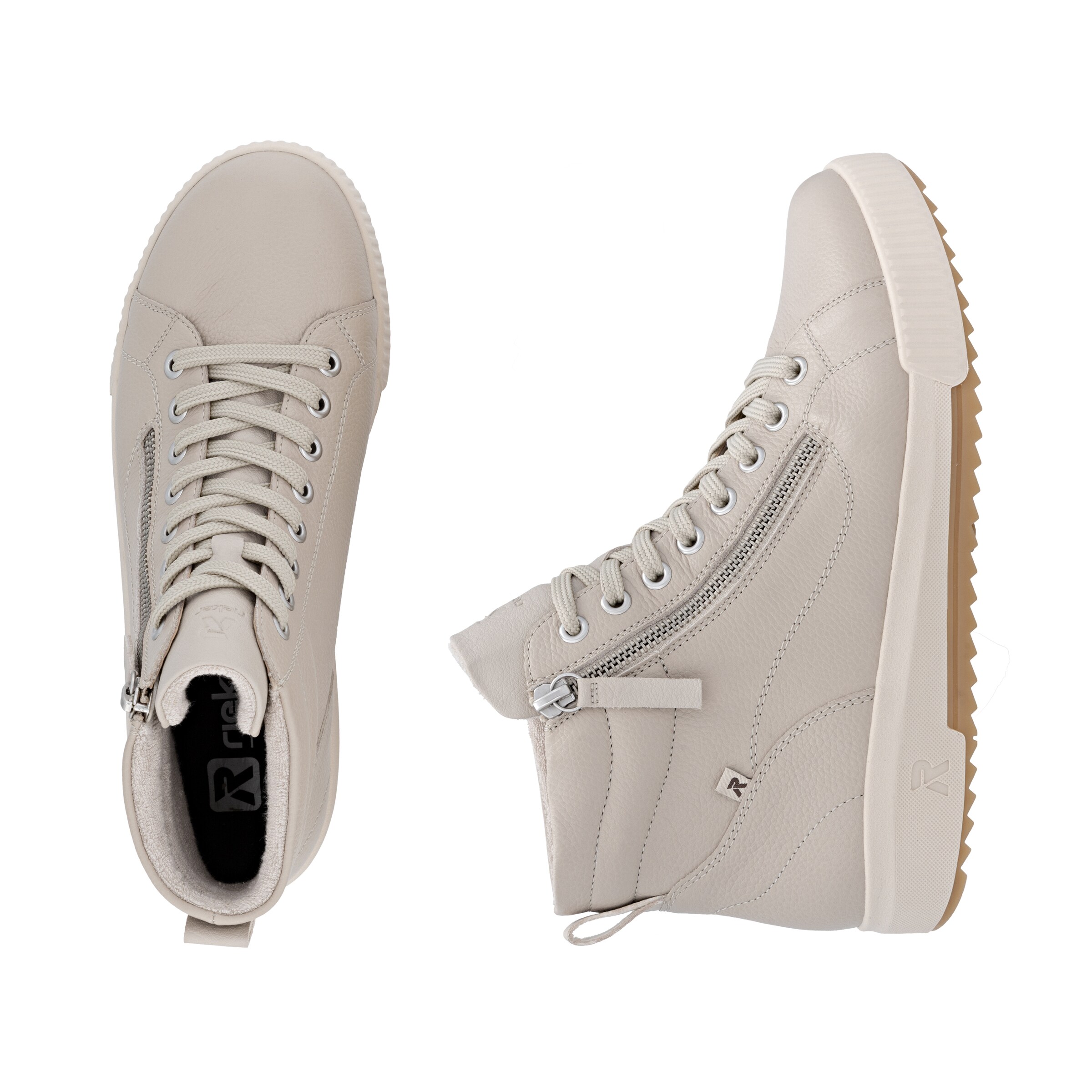 Rieker - Sapatilhas altas em bege