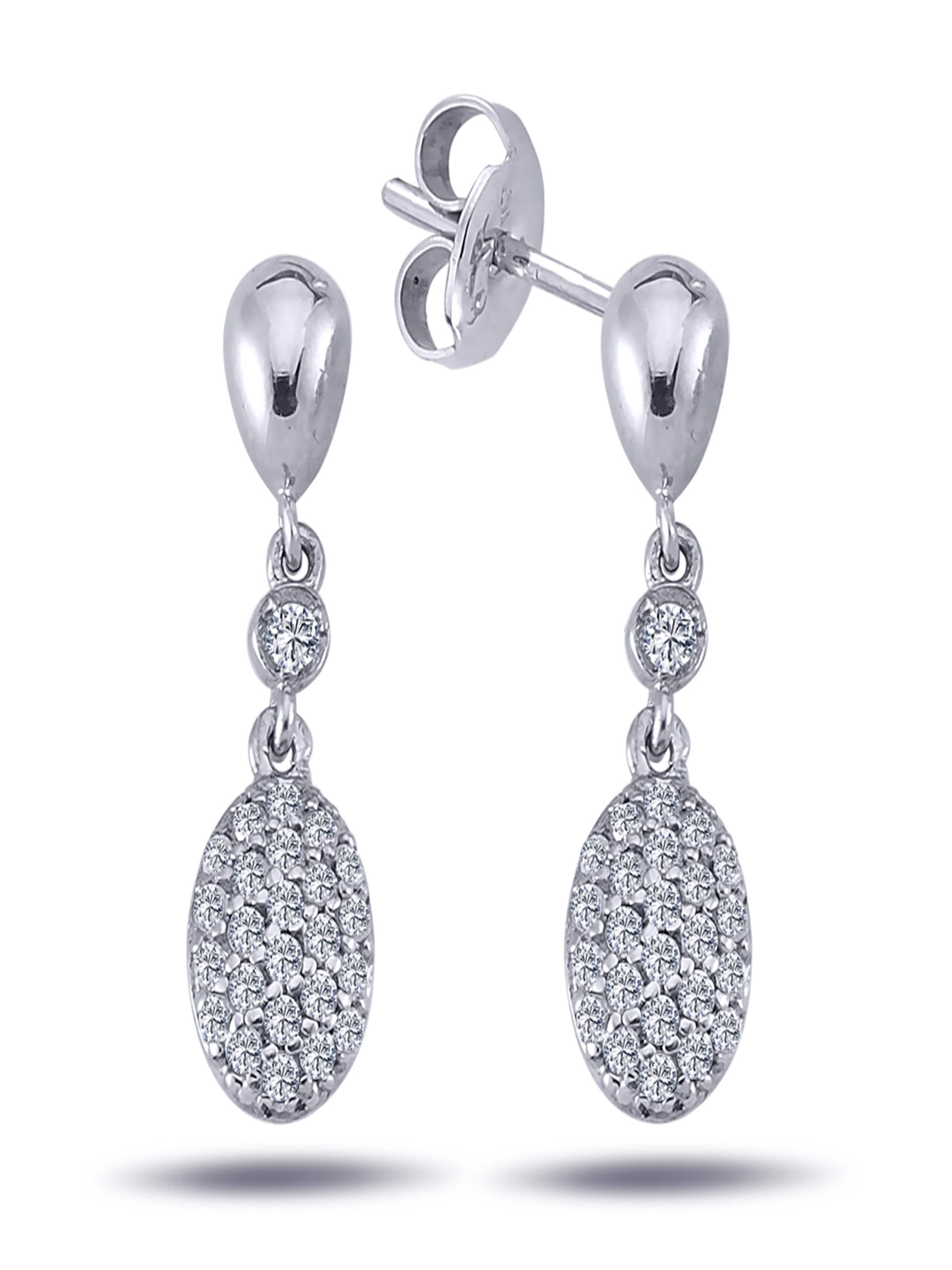 EinStein Diamant Earrings in Silver: front