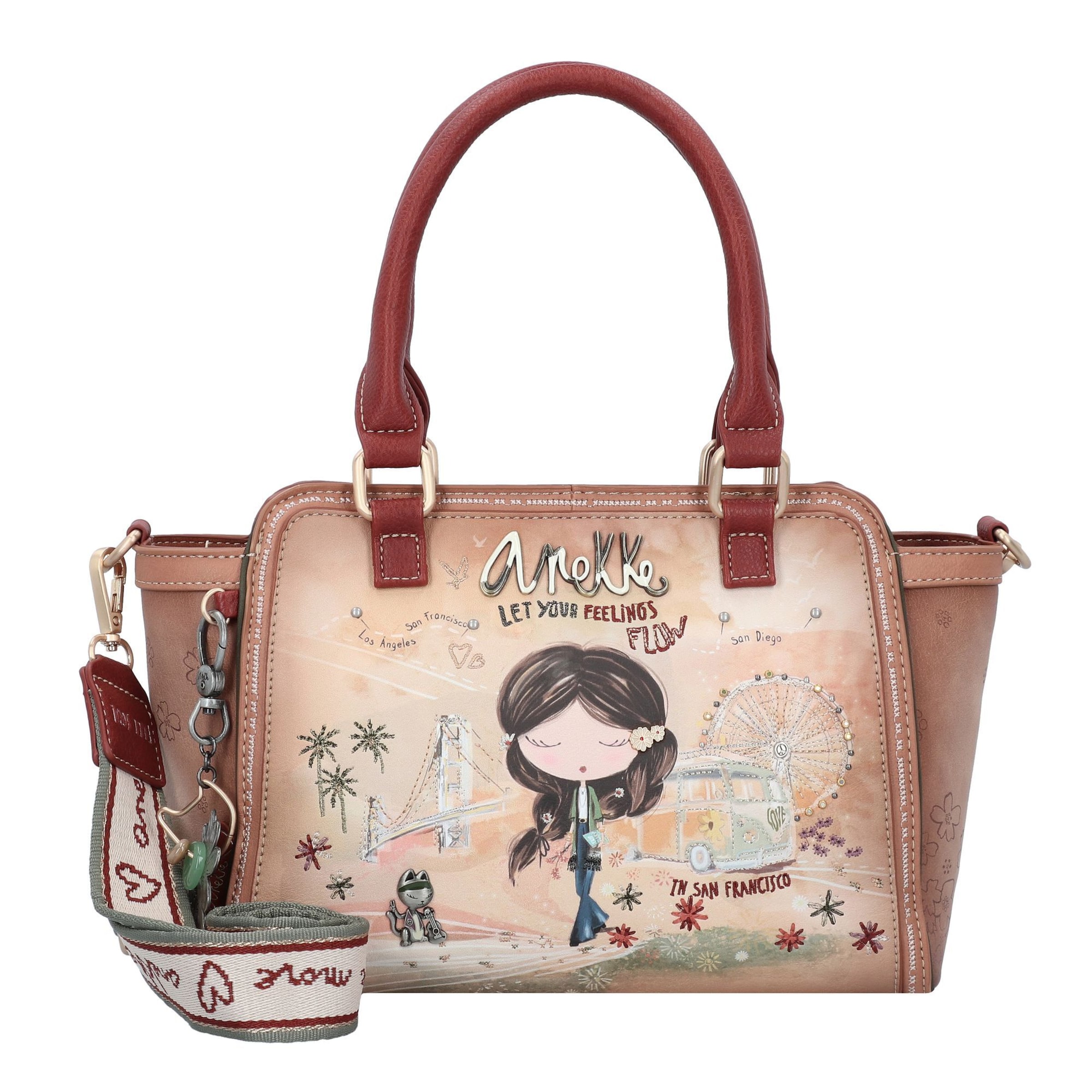Anekke Handtasche 'Peace & Love' in Beige: Vorderseite