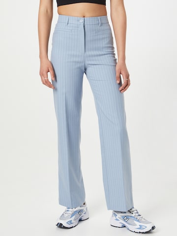 Monki Wide leg Trousers with creases in Blue: front