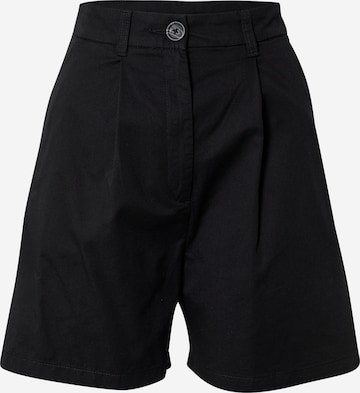 Monki Regular Pleated Pants in Black: front