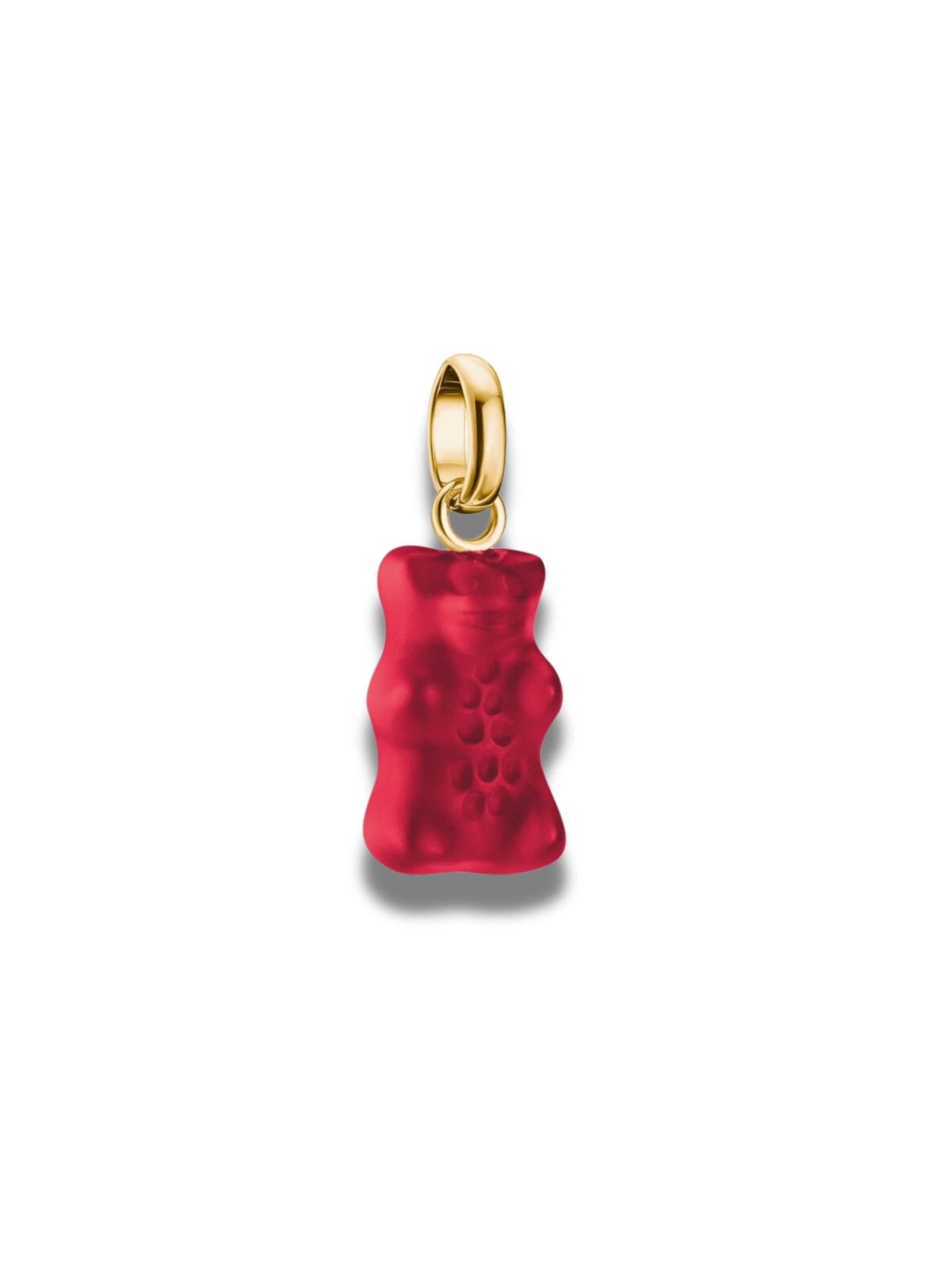 Thomas Sabo Anhänger 'Charm-Anhänger Goldbären In Rot Verbinde Vergoldet' in Rot: Vorderseite