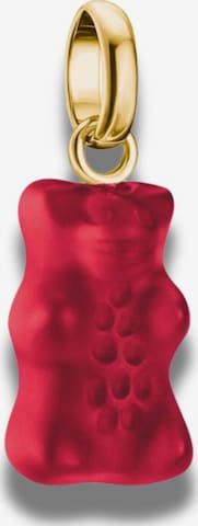 Thomas Sabo Anhänger 'Charm-Anhänger Goldbären In Rot Verbinde Vergoldet' in Rot: Vorderseite