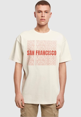 Merchcode T-Shirt 'San Francisco' in Beige: predná strana