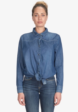 Le Temps Des Cerises Blouse in Blue: front