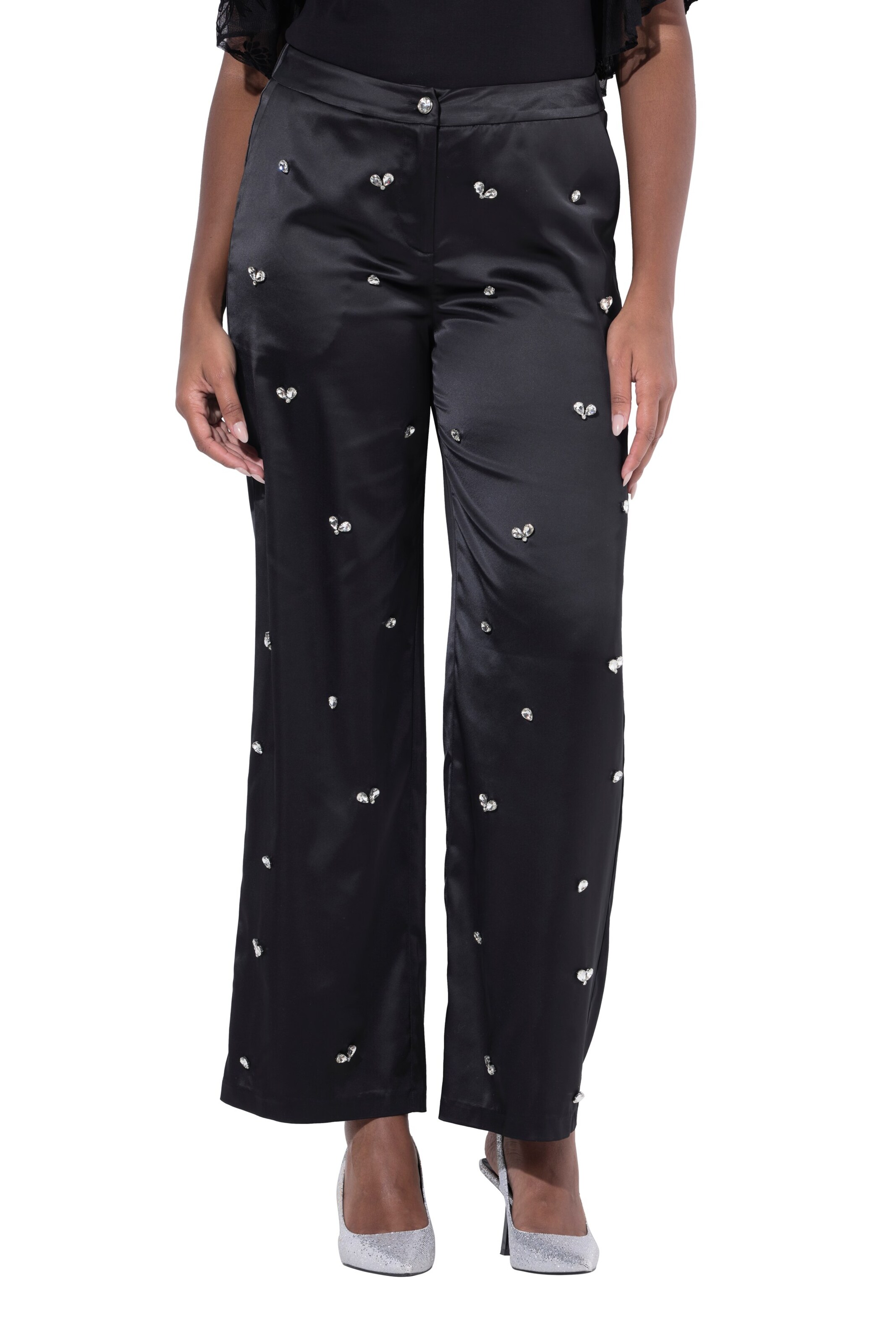 Ulla Popken Regular Hose in Schwarz: Vorderseite