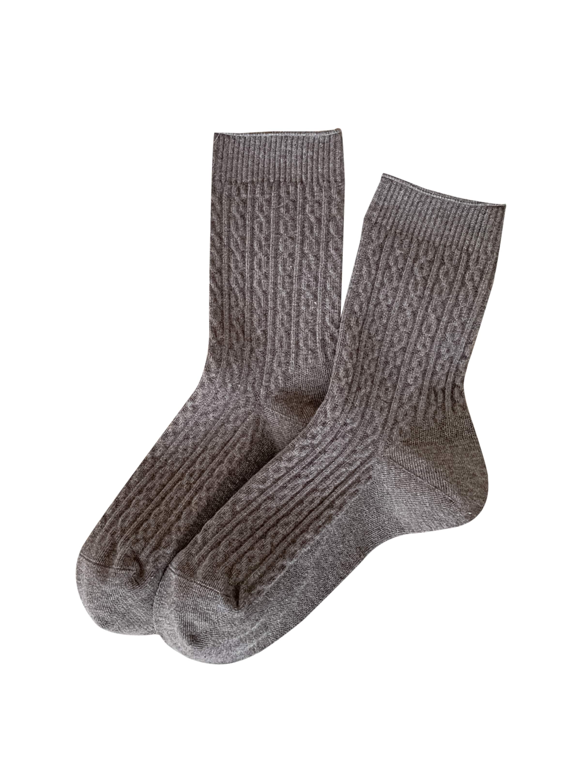 Millo Socks 'Cosy Twist' in Grey: front