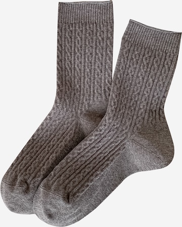 Millo Socks 'Cosy Twist' in Grey: front