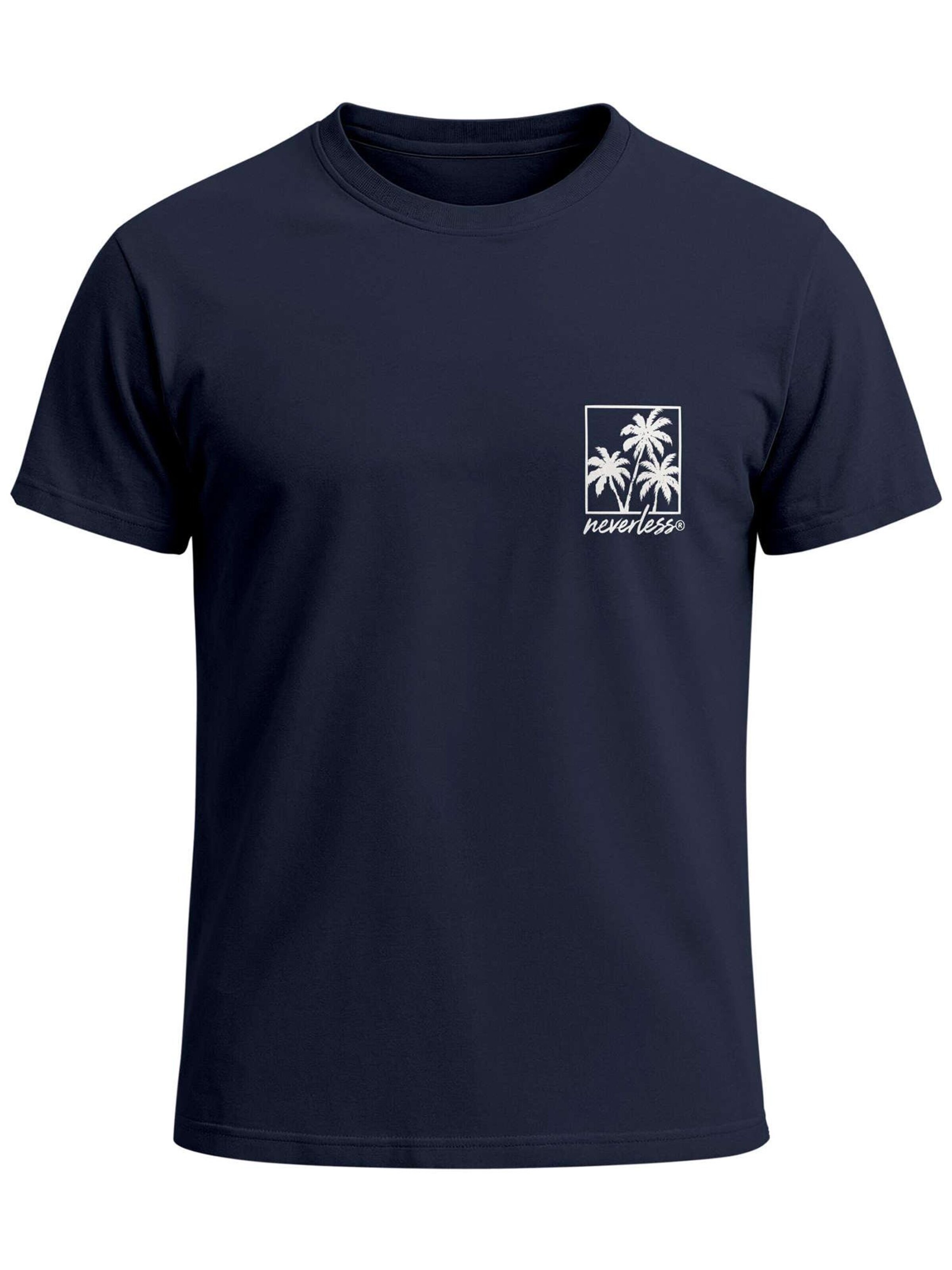 Neverless Shirt 'Logo Palmen' in Blue: front