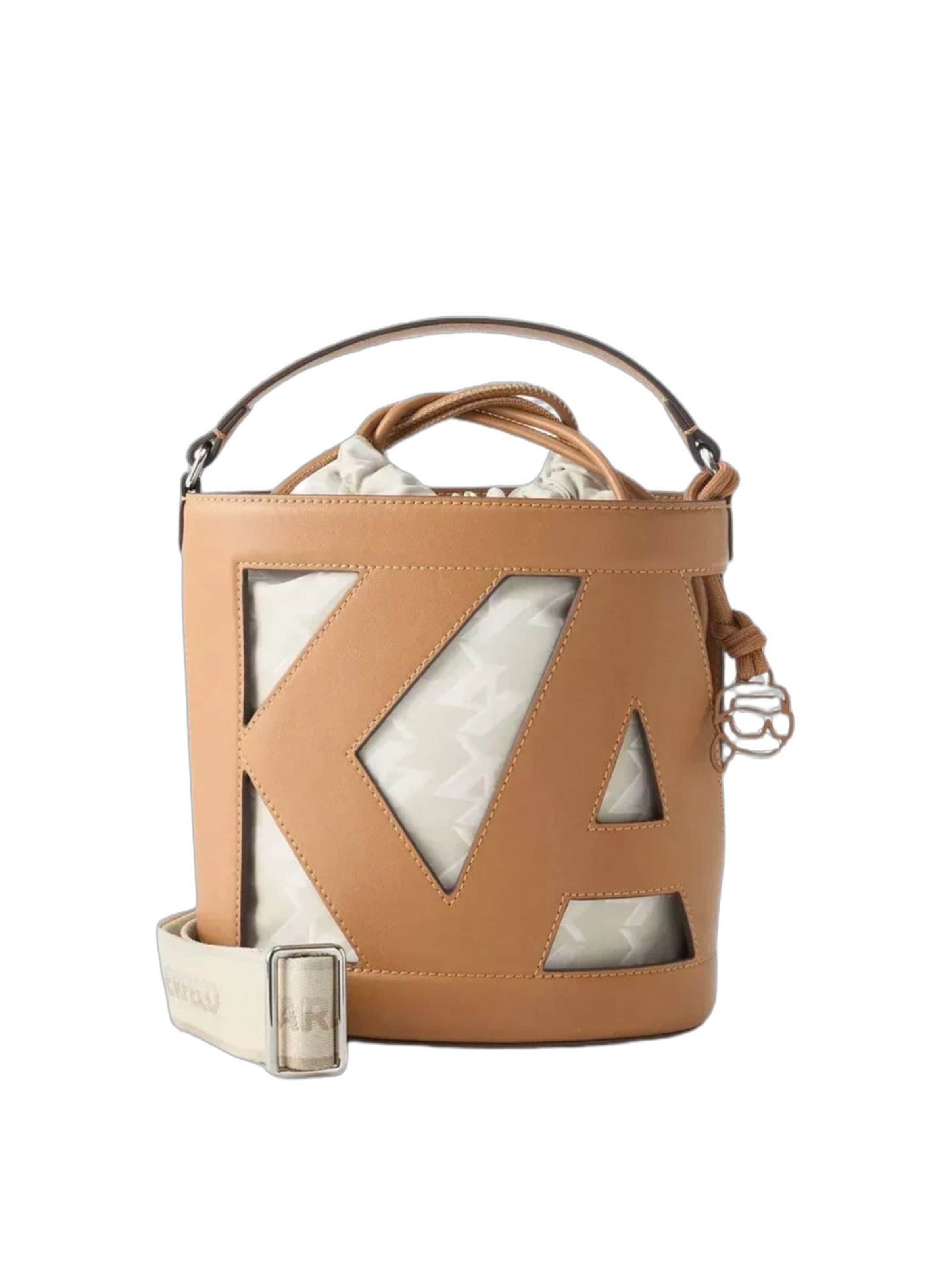 Karl Lagerfeld Sac bandoulière 'Karl Lagerfeld Sac Seau Ikon Monogramme Crème' en One Size en beige, Vue avec produit
