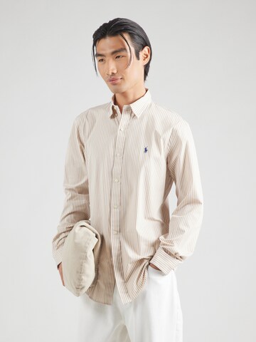 Polo Ralph Lauren Slim fit Business shirt in Beige: front