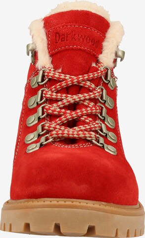 Darkwood Lace-Up Ankle Boots in Red